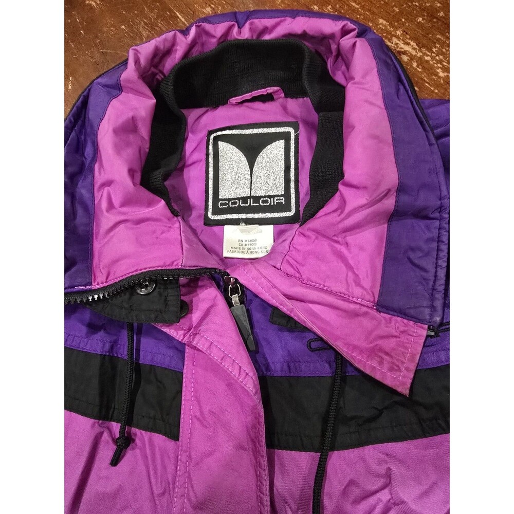 VTG Couloir Ski Jacket Womens Sz 14 Winter Coat  Retro Pink Purple Black